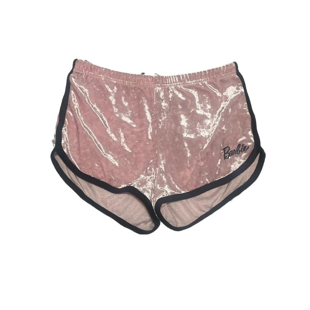 Barbie pink velour dolphin shorts